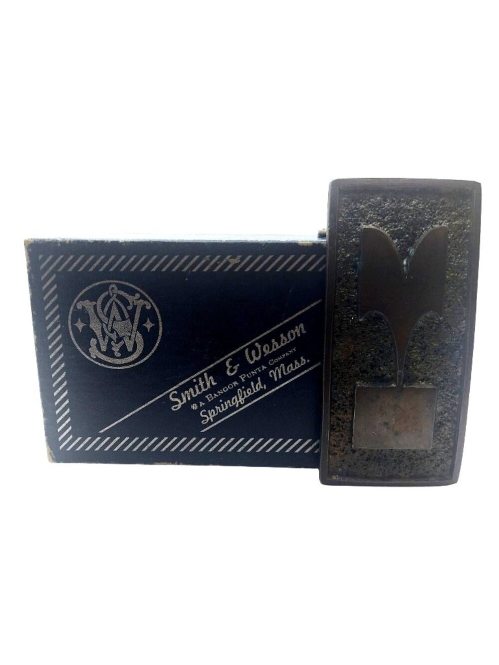 Smith & Wesson Brass Belt Buckle 1974 Model 600 w/ Box Limited Edition Vintage